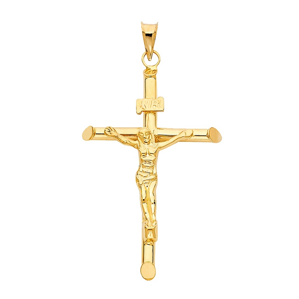 14K Yellow Gold Religious Crucifix Pendant